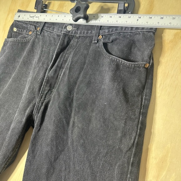 Levis 505 Washed Black Regular Fit Jeans 40x32 100% Cotton - Picture 4 of 11